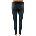 Mango MNG Women's Black Coated Low Rise Casual Skinny Ankle Denim Jeans Size 2 Photo 2