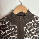 Title Nine Brown Floral print Full Zip Mock Neck Sweater with Pockets size XS Photo 3