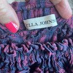 Ulla Johnson  Plaid Printed Fringes Shirt Top Size 0 Purple Blue Photo 7