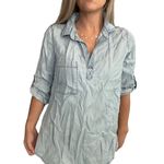 Skies Are Blue  chambray denim pullover top Photo 3
