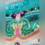 Colorful Paisley Green Fringe Boho Scarf Photo 5