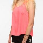 Jack by BB Dakota Samie Tank Top S Back Cutout Hot Neon Pink Scoop Neck Photo 3