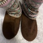 Muk Luks brown with sweater print slippers in medium 7/8 Size undefined Photo 2