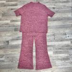 Ava & Viv  NWT Pink Ribbed Short Sleeve Lounge Set Women's I16 Photo 1