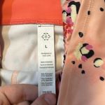 Floral Pink Coral Athletic Workout Leggings Back Pockets Baby Breath Size L Photo 2