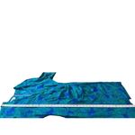 VTG Silk Studio 100% Silk Blue Green Floral Draped Vneck Wrap Front 80s Dress 12 Photo 6