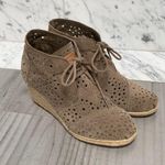 Toms Moroccan Cutout Desert Rope Wedge Bootie Taupe Neutral 8 Photo 1
