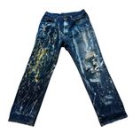 Lee Thrashed Bleach 90s Vintage Jeans 27β High Waisted Bootcut Dark Wash Denim Photo 8
