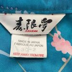 Jugeumm Robe Blue Pink Satin Floral Peacock Print Japanese Kimono Dressing Gown Photo 8