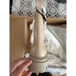 ZARA NWT Women Bloggers Favorite Leather Lug Sole Boots size 9 in Tan Minimalist Photo 2