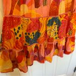 Farm Rio  Patch Twirl Midi Dress Tiered Puff Short Sleeves Sz Small Photo 6