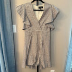 Robert Rodriguez  Basia Mini Dress Stripe Ruffle Cotton‎ Size 6 Photo 2