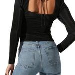 ASTAR The Label Plisse Cut Out Twist Bust Top Black Photo 8