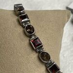 aCleoni Garnet, Smokey Quarts & Sterling Silver Bracelet Red Photo 0