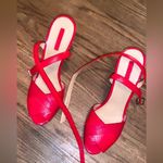 Longchamp  wedges red designer printed size 7.5 boho luxury spring resort classic Photo 1