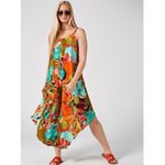 1. State  Floral Wide-Leg Boho Jumpsuit Rayon Asym Hem Tie Waist Size S Photo 7