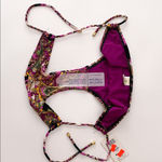 Swim Systems Black Purple Ivory Side Tie Madrid Bikini Bottom NWT Small Mandala Photo 4