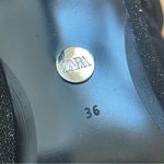 ZARA OVER THE KNEE FABRIC SOCK BOOTS BLACK METALLIC KITTEN HEEL PARTY RARE SZ 36 Photo 10