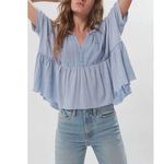Urban Outfitters Jasmine Oversized Babydoll Blouse in Light Blue, M Photo 0
