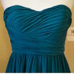 Donna Morgan Strapless Formal Maxi Party Dress Jade Teal Pleated  ModCloth Size 2 Photo 3