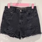 American Eagle  Jean Shorts High Rise Mom Denim Shorts Distressed Cutoff Size 4 Photo 1