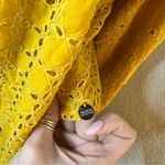 Scotch & Soda Eyelet Lace Ruffle Shoulder Mustard Broderie Anglaise Top Size S Photo 4