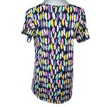 LuLaRoe Irma Feather Print Scoop Neck Hi-Lo Hem Short Sleeve T Shirt Size Medium Photo 1