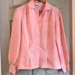 Rhapsody  Women’s M Vintage 80s Pink Feminine Eyelet Lace Cuffs Coquette Blouse Photo 0