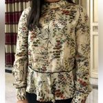 ZARA Floral chinoiserie Feminine Dainty Ruffle Blouse Size S Photo 5