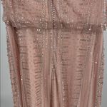 Adrianna Papell  Blush Sequin Dress sleeveless floor length flowy 12 formal party Photo 3