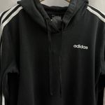 Adidas  Women's MEDIUM Black Striped Long Sleeve Pullover Hoodie Sweater Photo 2