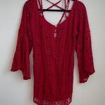 Jen's Pirate Booty Jen’s Pirate Booty red lace bell sleeve blouse S Photo 0