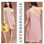 Maeve Anthropologie Striped Marketa One Shoulder Dress Striped Preppy Classic XS Photo 3