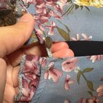 Chic Wish Flying Petals Print Puff Sleeve Ruffle Dress in Lavender Photo 3