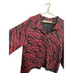 Chico’s Traveler Collection Crinkle Textured Animal Print Jacket Blazer Flaw XL Black Photo 3