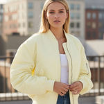 Urban Outfitters NWT BDG X  Charlie Barrel Sleeve Bomber Jacket XS Yellow Photo 0