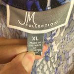 JM Collection  Size XL Polyester Blue Black Snake Print Open Cardigan Ring Detail Photo 7