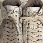 Michael Kors  size 8.5 gray and White Snake Print Sneakers high tops Photo 5