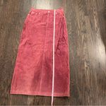 Newport News VTG Pink Suede Leather Jeanology Maxi Skirt Boho Western Size 10 Photo 4