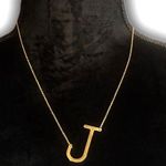 Gold Initial Pendant Necklace Letters A Photo 0