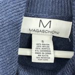 Magaschoni  Size Small Lightweight Sweater Blue Loose Cowl Turtleneck Cashmere Photo 4