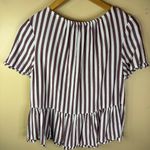 Madewell  Womens Stanza Stripe Ruffle Hem Top Size Small Office Career Wear‎ Photo 7