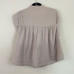Wilfred Free Sanctuary Gauze Cap Sleeve Flowy Blouse in Ashen Size Medium Tan Photo 3
