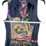 Anthropologie Leifnotes Mini Shirtdress 4 Blue Silk Scenic Floral Bohemian Artsy Photo 5