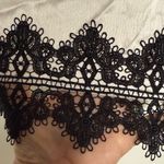 ABS Allen Schwartz  White Camisole with Black Lace Photo 3