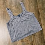American Eagle  Grey Crop Top Tank Lace Backside Size Medium Coverup Casual Photo 0