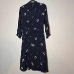 Ann Taylor  Factory Dress Navy Blue Long Sleeve Size 2 NWT Button Front Collared Photo 6
