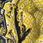 Vera Bradley Retired Baroque Bucket Bag Purse Drawstring Closure Black Yellow Photo 4