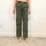 Brandy Melville OS Kim cinch waist Army green cargo pant P 3097 Photo 10