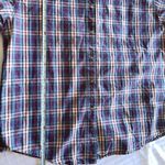 Vintage LL Bean Button Shirt Women’s Sz XL Short Sleeve Western Blue Red 90s Photo 4